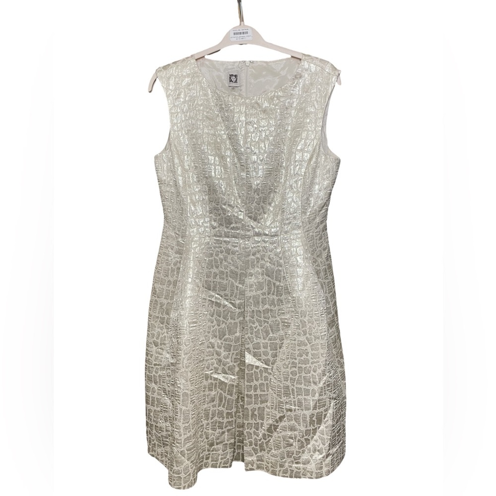 Anne Klein Womans Size 14 Dress - white with gold marbling